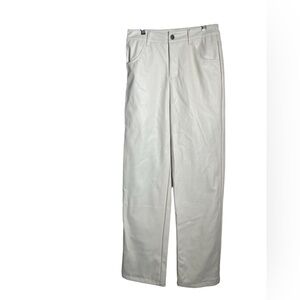 TIC TOK LA pants size small faux leather ivory‎ cream high rise pants ❤️❤️